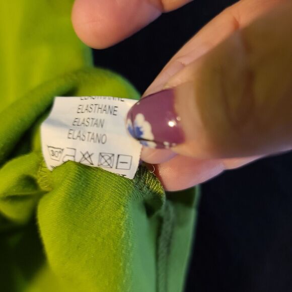 Louise F.D Womens Top Green Size XL Cotton Blend Pullover Long Sleeve Stretch - Picture 8 of 12